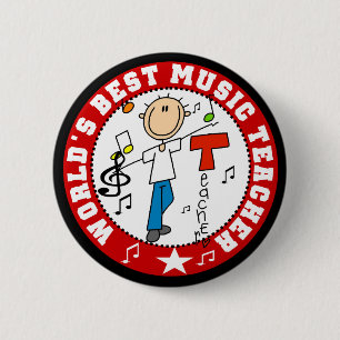 World's Best Music Teacher 6 Cm Round Badge