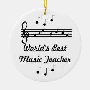 World's Best Music Teacher Ceramic Tree Decoration