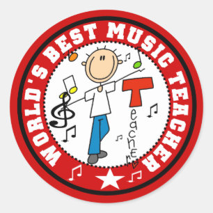 World's Best Music Teacher Classic Round Sticker