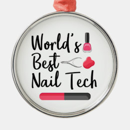 World's best nail technician metal tree decoration