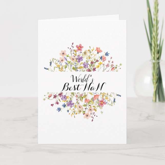 World's Best Nan Wildflower Photo Mothers Day Card