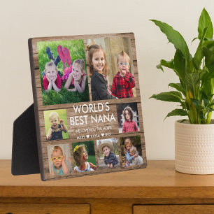 World's Best Nana Grandchildren 8 Photo Collage Plaque