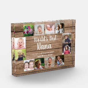World's Best Nana Grandkids 12 Photo Collage Block