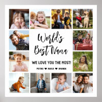 World's Best Nana Grandkids 12 Photo Collage