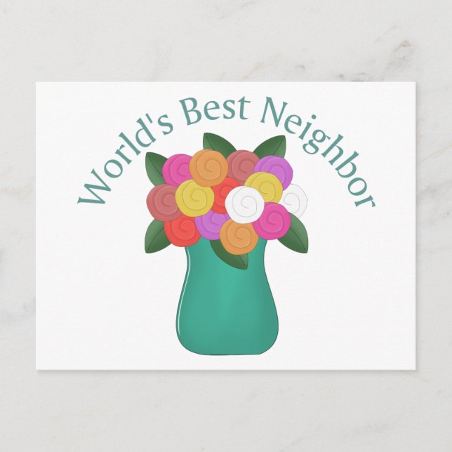 World's Best Neighbour Gifts and Tees Postcard (Front)