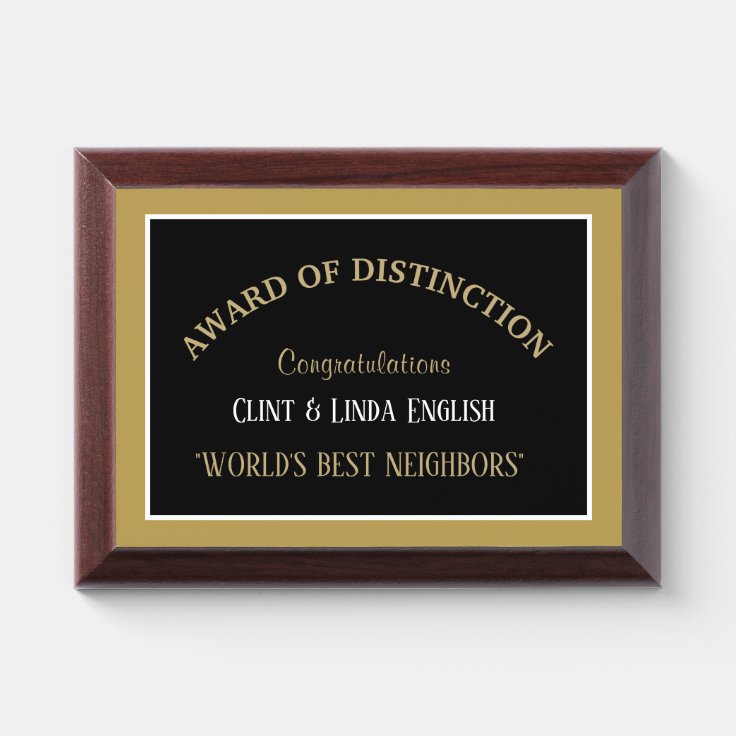 World's Best Neighbours Award Plaque | Zazzle