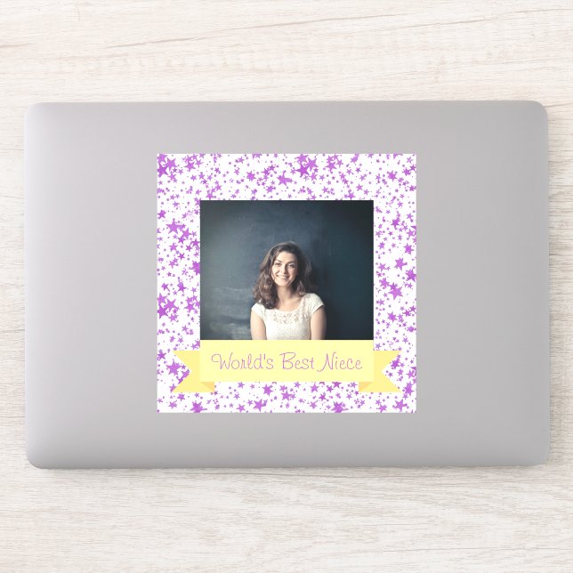 World's Best Niece Photo Custom Purple Stars (Computer)