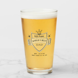 Worlds Best No.1 DAD- Personalised BEER PINT GLASS