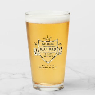 Worlds Best No.1 DAD- Personalised BEER PINT GLASS
