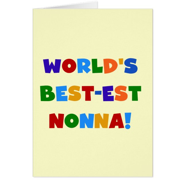 World's Best Nonna Bright Colours T-shirts and (Front)