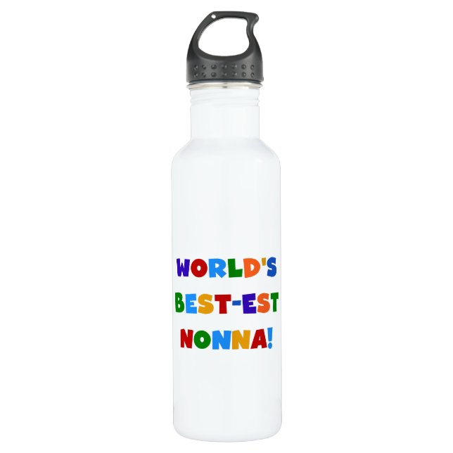 World's Best Nonna Bright Colours T-shirts and 710 Ml Water Bottle (Front)