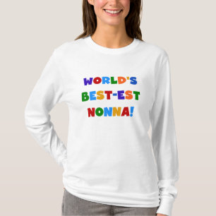 World's Best Nonna Bright Colours T-shirts and Gif