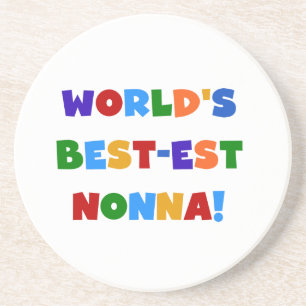 World's Best Nonna Bright Colours T-shirts and Gif Coaster