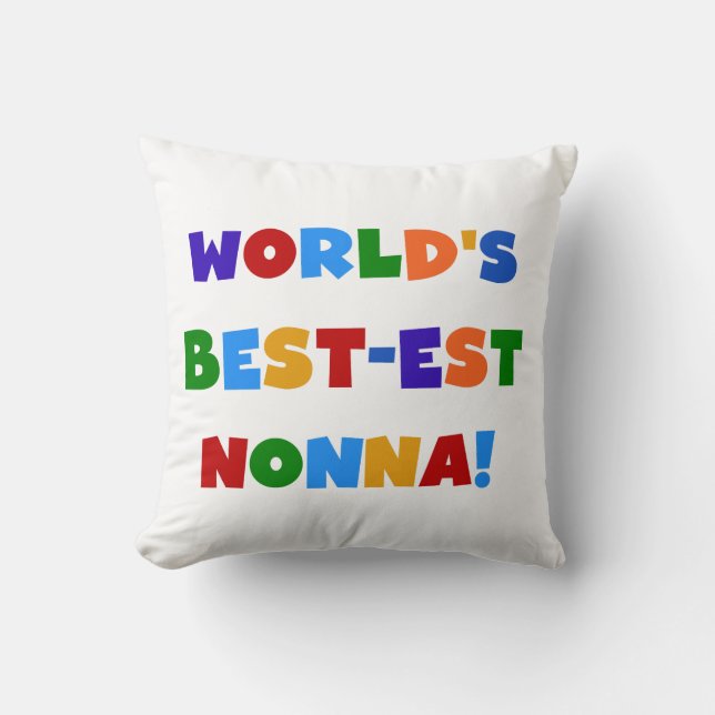 World's Best Nonna Bright Colours T-shirts and Gif Cushion (Front)