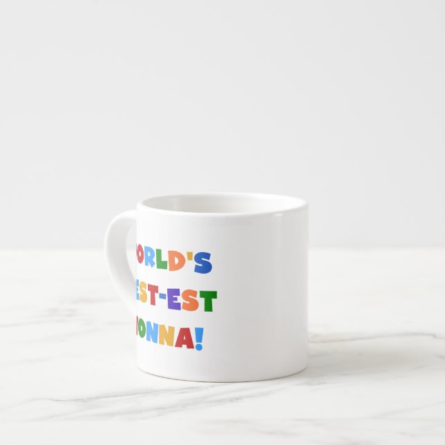 World's Best Nonna Bright Colours T-shirts and Gif Espresso Cup (Front Left)