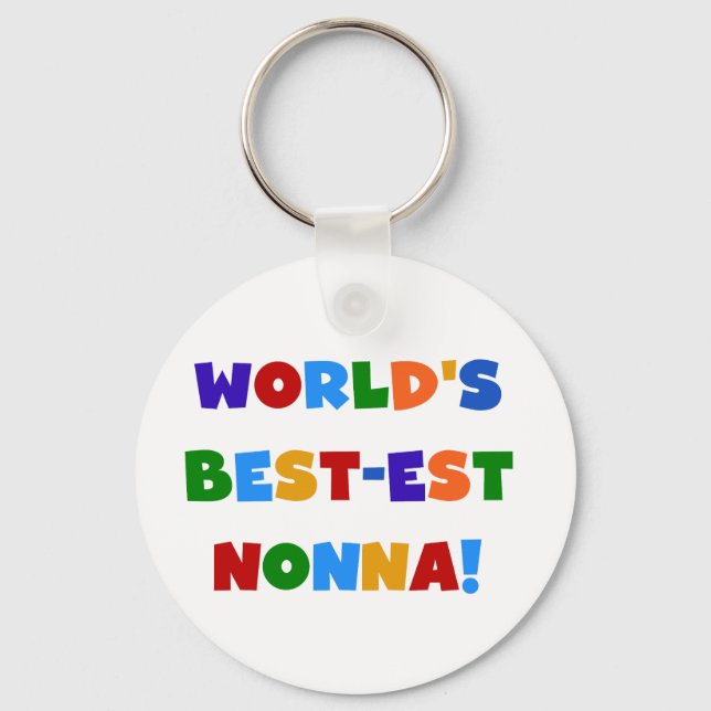 World's Best Nonna Bright Colours T-shirts and Gif Key Ring (Front)