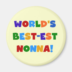 World's Best Nonna Bright Colours T-shirts and Gif Magnet