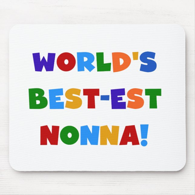 World's Best Nonna Bright Colours T-shirts and Gif Mouse Mat (Front)