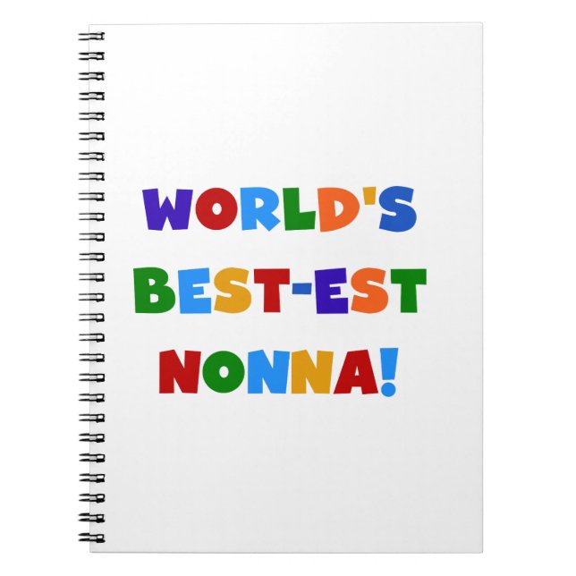 World's Best Nonna Bright Colours T-shirts and Gif Notebook (Front)