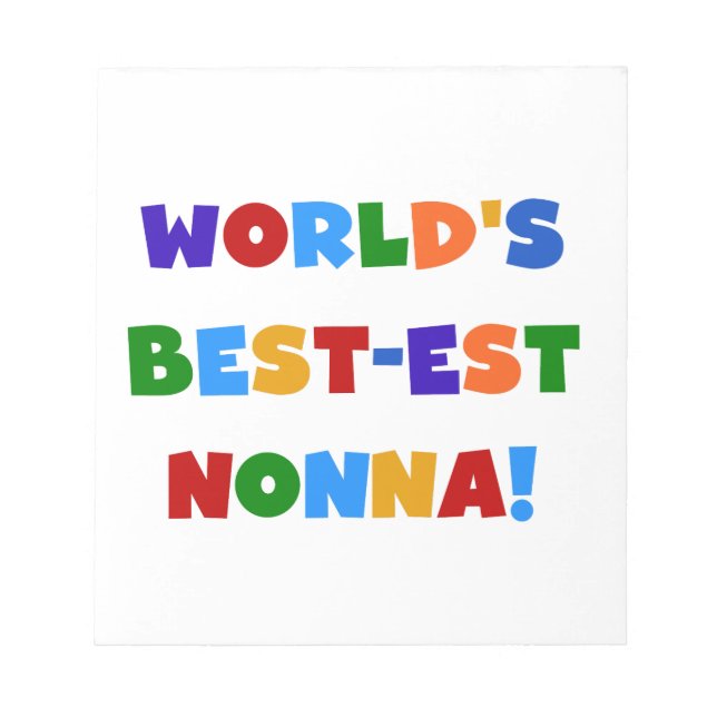 World's Best Nonna Bright Colours T-shirts and Gif Notepad (Front)
