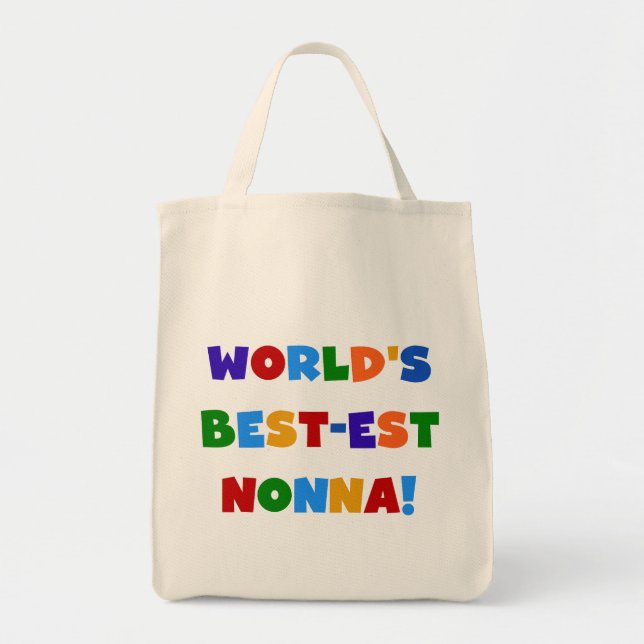 World's Best Nonna Bright Colours T-shirts and Gif Tote Bag (Front)