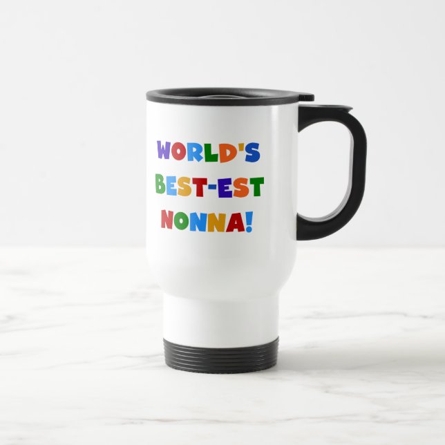 World's Best Nonna Bright Colours T-shirts and Gif Travel Mug (Right)