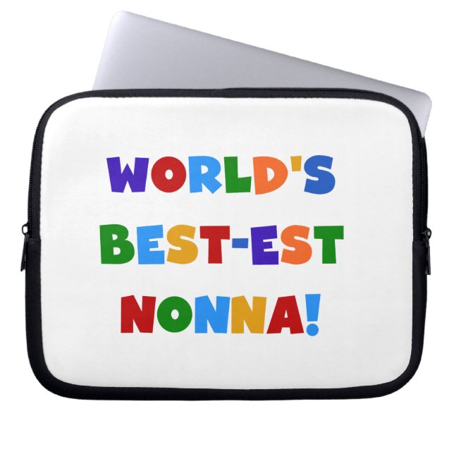 World's Best Nonna Bright Colours T-shirts and Laptop Sleeve (Front)