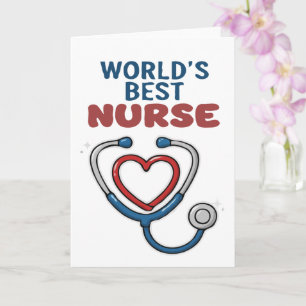 World's Best Nurse Appreciation Gift Cute Stetho Card