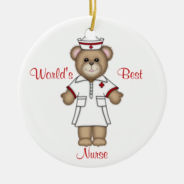 World's Best Nurse Ceramic Tree Decoration (Front)