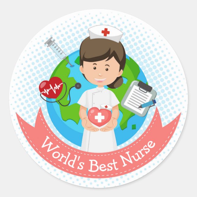 World's Best Nurse Classic Round Sticker (Front)