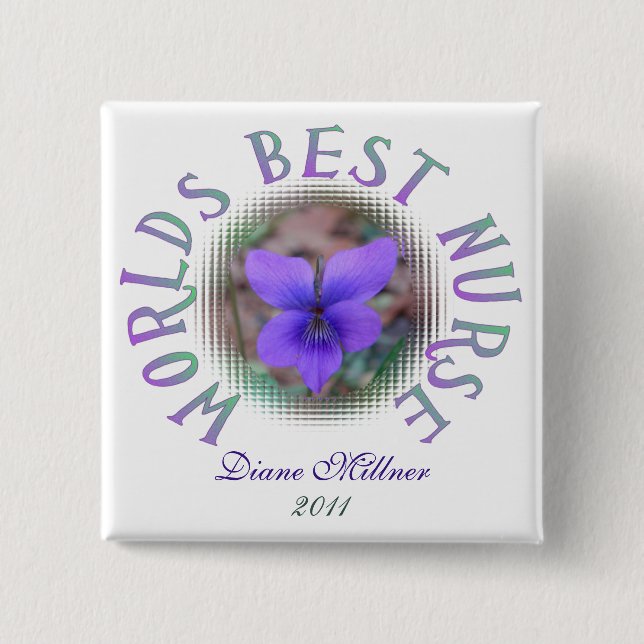 Worlds Best Nurse Personalised Button (Front)