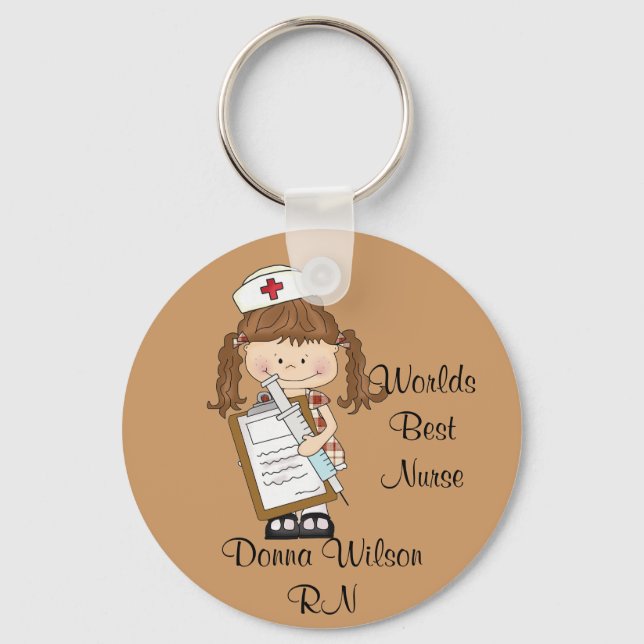 World's Best Nurse Personalised Key Ring (Front)