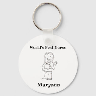 "World's Best Nurse" Personalised Keychain