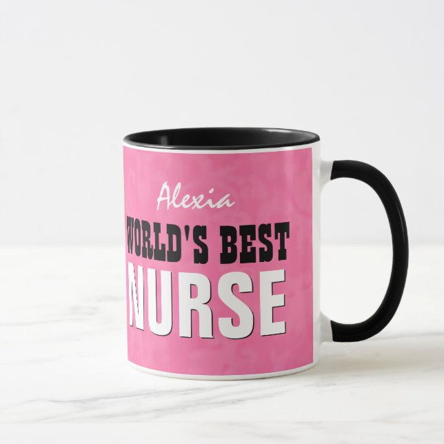 World's Best NURSE Pink Grunge V24 Mug (Right)