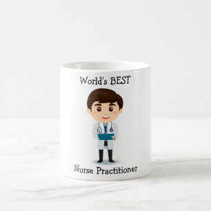 World's BEST Nurse Practitioner, Brunette Male Cof Coffee Mug