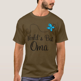 Worlds Best Oma  Grandma Butterfly Mothers Day  T-Shirt