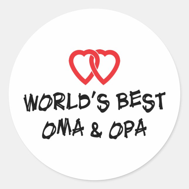 World's Best Oma & Opa Classic Round Sticker (Front)