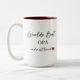 World's Best Opa and Most Loved Photo Gift Two-Tone Coffee Mug