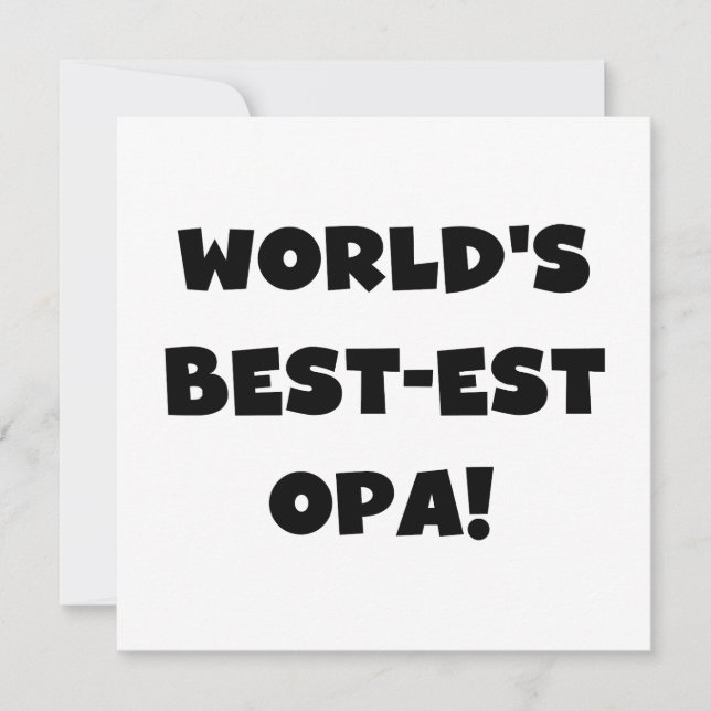 World's Best Opa Black Text T-shirts and Gifts (Front)