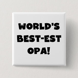 World's Best Opa Black Text T-shirts and Gifts 15 Cm Square Badge