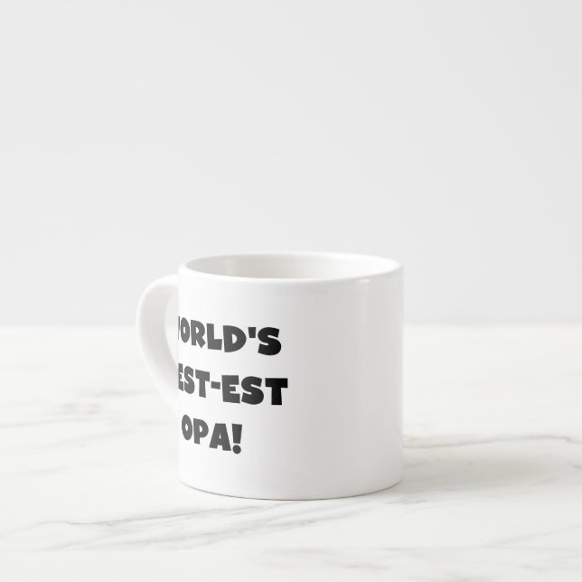 World's Best Opa Black Text T-shirts and Gifts Espresso Cup (Front Left)