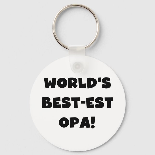 World's Best Opa Black Text T-shirts and Gifts Key Ring (Front)
