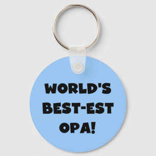 World's Best Opa Black Text T-shirts and Gifts Key Ring