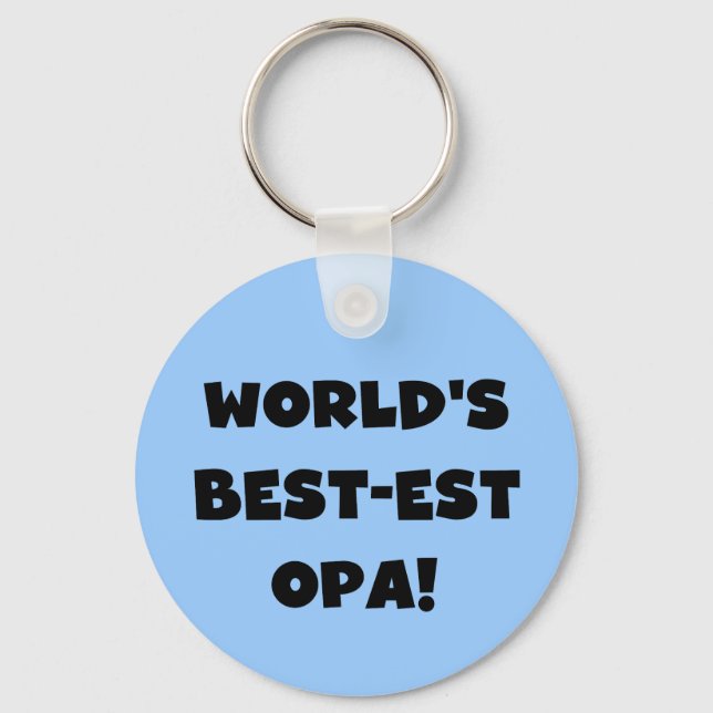 World's Best Opa Black Text T-shirts and Gifts Key Ring (Front)