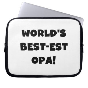 World's Best Opa Black Text T-shirts and Gifts Laptop Sleeve