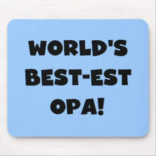 World's Best Opa Black Text T-shirts and Gifts Mouse Mat
