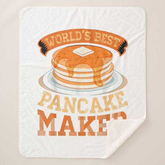 World's Best Pancake Maker - Funny Pancake Maker Sherpa Blanket (Front)