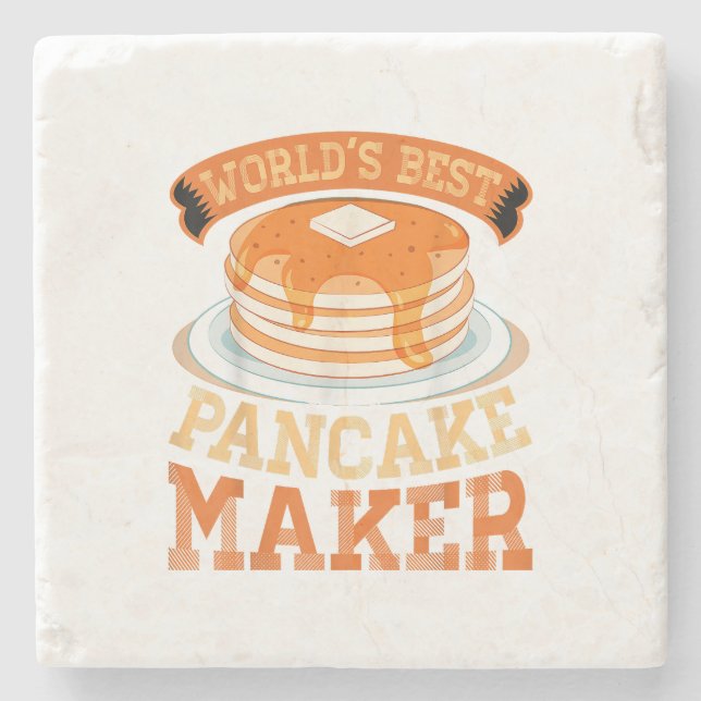 World's Best Pancake Maker - Funny Pancake Maker Stone Coaster (Front)