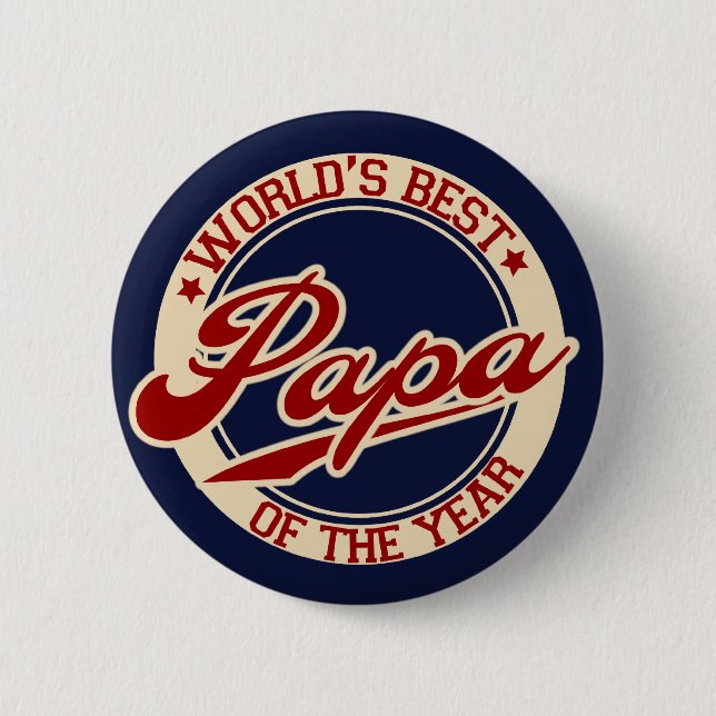 World's Best Papa 6 Cm Round Badge (Front)