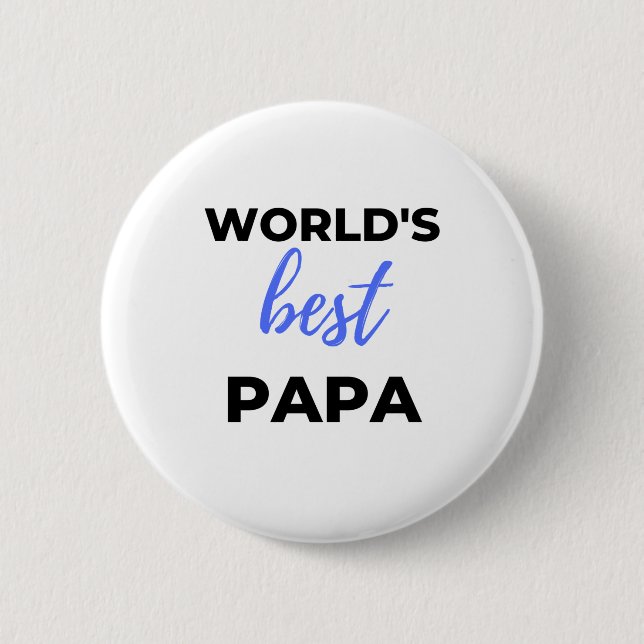 World's Best Papa bl 6 Cm Round Badge (Front)